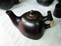 Black Kettle made of serpentinite stone in India