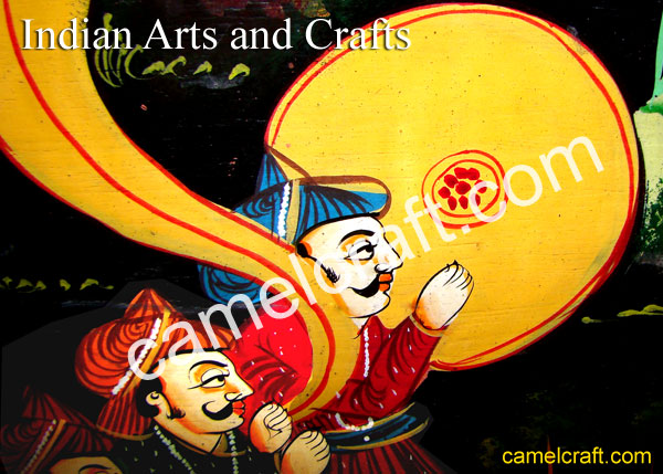 Indian Arts and Crafts, Rajasthani Paintings, Miniature painting style]