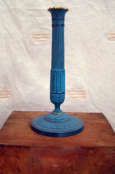 blue candle-holder