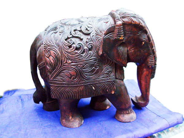 Wood Carving elephant, hyderabad in Andhrapradesh, India